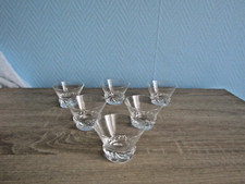 Rare 6 Daum Crystal Signed Sorcy Model Cherry Glass Cups