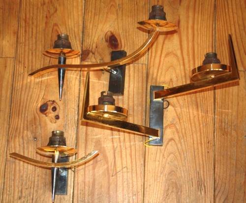 Anciennes applique laiton - 3,