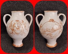 Beau Vase Italien 1960 Terre Cuite Émaillée Mont Oliveto Siena