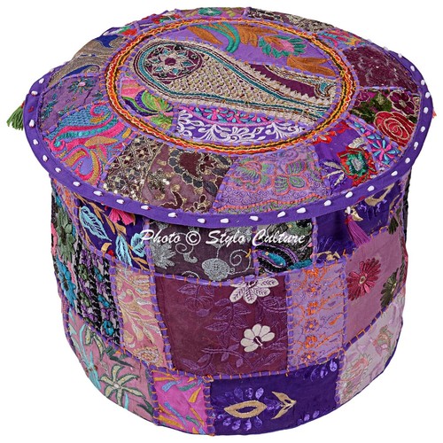 Round pouf ottoman in - round,