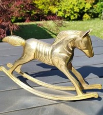 Sculpture cheval à bascule Antique décoratif, en laiton massif - Long 23 cm