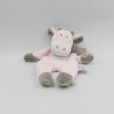Doudou plat vache rose gris