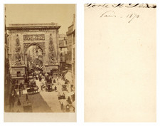 France, Paris, Porte Saint-Denis, vintage CDV, ca.1870 France, Paris, Porte Sain