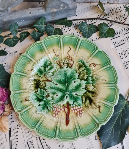 Ancienne assiette barbotine - assiette,