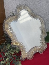 Beautiful Antique Murano Venetian Mirror Glass Frame Flower Decorative Vintage