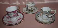 Lot of 3 Small Miniature Cups Porcelain Collection Dinette Doll