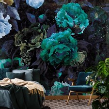 Impression Murale Florale 312x219cm Papier Peint Géant Salon Style Sombre Fleurs