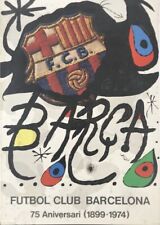 Original vintage Barça FC Barcelona football sport abstract art Joan Miro poster