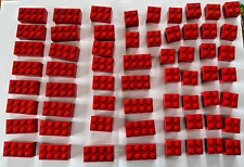 LEGO Red Plates Lot 4x4, 4x6, 6x8 - 61p