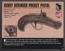HENRY DERINGER POCKET PISTOL .41 Hand Gun That Killed Abraham Lincoln PHOTO CARD