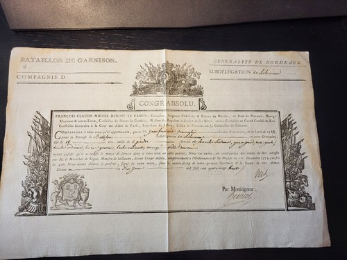Conge absolu datee - absolu, 1788