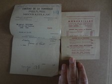 Facture & Pub vin MONBAZILLAC - Chateau de Fonvieille 1948