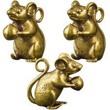  3 Pcs Souris Jouet Animaux Ornement De Rat Figurines D'animaux Laiton