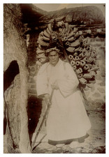 Korea, seller of straw sandals, vintage print, ca.1900 Korea, seller of 