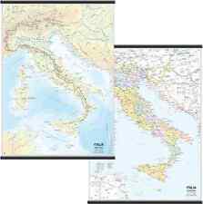 ITALY SCHOOL TWO-SIDED GEOGRAPHICAL WALL MAP 97 x 134 BEAUTIFUL