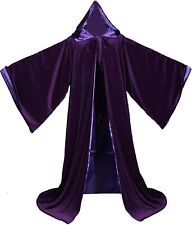 Velvet Wizard Robe with Satin Lined Hood and Sleeves