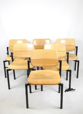 4 Chaises Vintage Martin Stoll Scandinave 60/70 Beige Piètement Noir