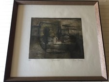 René Carcan (1925-1993) Color Aquatint Etching Print, Signed & Numbered, Framed