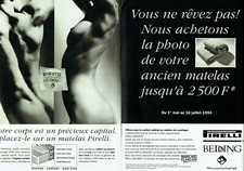 1994 Advertising 120 Advertisement Pirelli Bedding Mattress (2 Pages) Bare Breast