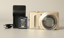 Near Mint Nikon COOLPIX S9100 Gold 12.1MP Digital Camera 18x Zoom from Japan