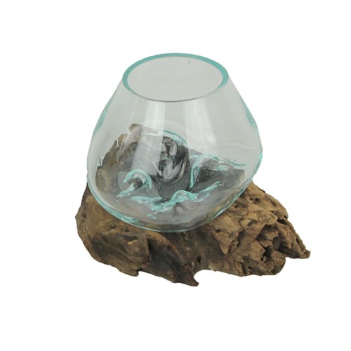 Melted glass teak driftwood - melted,