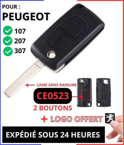 Coque clé plip peugeot - clé,