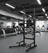 Banc musculation traction chaise romaine abdos muscles dips elastiques curl bras