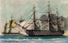 Old postcard AK Combat a l'embossage SHIPS (703617)