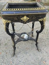 Jardinière en bois noircis RARE Placage De Ronce Et Chaînes Époque Napoléon III