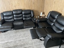 Black Leather Manual Recliner