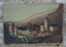 Mon village Huile sur toile