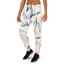 Women's Joggers - Teal & Peach