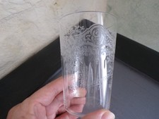 Beautiful Antique Baccarat Crystal Richly Engraved Tumbler Glass