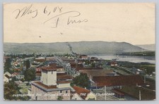 Overlooking the Business Section The Dalles Oregon Postcard