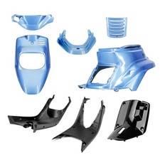 Set Carénage TNT 8 Pièces Bleu Hawai Noir MBK Booster - pour Yamaha Bws