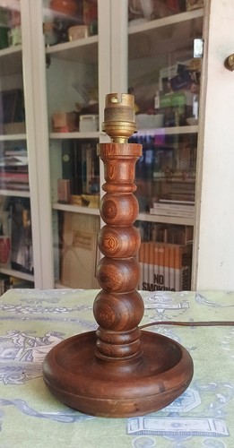 Ancien pied lampe bois - pied,