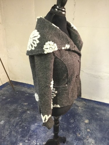 Gray boiled wool - gray, mix