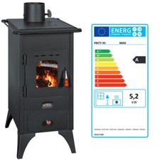 Poêle à bois Cheminée Fonte Supérieur Multi Carburant Rétro Prity Mini 5.1 kw.