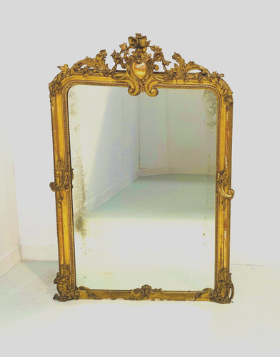 Miroir bois stuc - et,