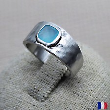 Bague agate bleue argent 925
