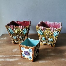 Lot 3 Cache Pot En Barbotine
