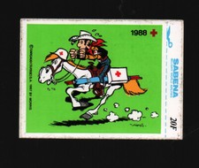 MORRIS . 1 AUTOCOLLANT LUCKY LUKE . PUBLICITAIRE SABENA . 1988 . ( HH 64 )