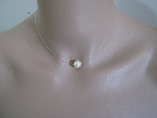 Collier crème ivoire perle - collier,