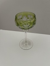 Val St Lambert Berncastel Cordial Light Green Cut to Clear 5 1/8"