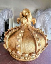 LARGE Ciel de Lit Carved Wooden Arched Crown 18th Century Gold Leaf . France 