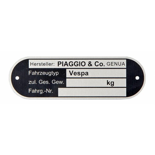 Sip plaque piaggio co - "sip, plaque"
