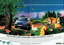 Publicité Advertising 119 1999  Opel Zafira tdi 2.0  16v  spet nains (2pages)
