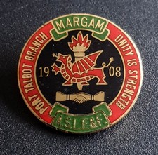 ASLEF : Margam - Port Talbot Branch : Enamel Pin Badge.