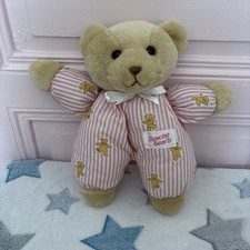 Vintage Dancing Bears Beige and Pink Plush Bear