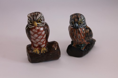 Paire figurines chouette hibou - figurines,